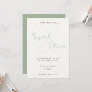 Invitation Sage Élégant & Minimaliste Mariage Moderne & Sim