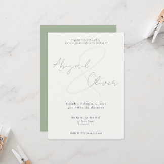 Invitation Sage Élégant & Minimaliste | Mariage Moderne & Sim