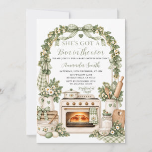 Invitation Sage Elle a un petit pain au four Fête prénatale d