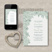 Invitation Sage Emerald Green Arch Mariage