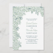 Invitation Sage Emerald Green Arch Mariage (Devant)