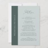 Invitation Sage Emerald Monogramme tout en un Mariage (Dos)