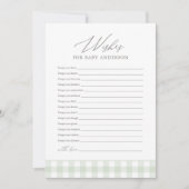 Invitation Sage En vichy Baby shower Wives for Baby Card (Devant)