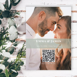 Invitation Sage Esperluette Photo Save the Date | Mariage