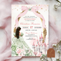 Sage et Blush Pink Coquette Bow Fairytale Castle