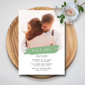 Invitation Sage et brosse modernes : Mariage personnalisé