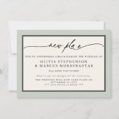 Invitation Sage et Ivory - Nouvel événement moderne reporté (Devant)