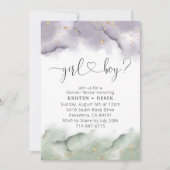 Invitation Sage et Lavender Aquarelle Révélation de genre (Devant)