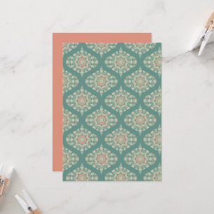 Invitation Sage et sable rétro à imprimer Mandala Damask