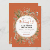 Invitation Sage et Terracotta Rustic Dried Flowers Mariage (Devant / Derrière)