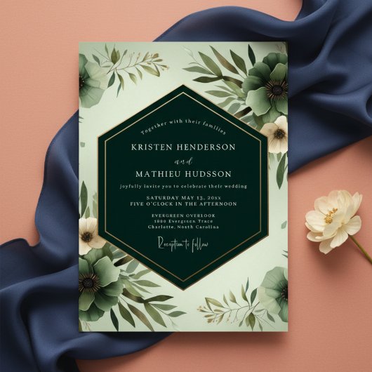 Invitation Sage Ethereal Bloom Wedding