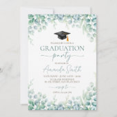 Invitation Sage Eucalyptus Border Graduation Invite (Devant)