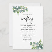 Invitation Sage Eucalyptus Woodland Mariage photo (Devant)
