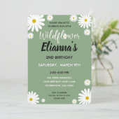 Invitation Sage Fleur sauvage Daisy Girl Anniversaire Invitat (Debout devant)