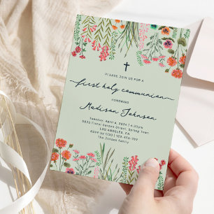 Invitation Sage Fleur Sauvage Premier Saint Sacrement