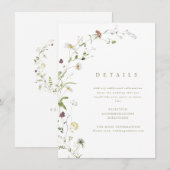 Invitation Sage Fleur sauvage Rustic Boho Mariage Détails car (Devant / Derrière)