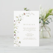 Invitation Sage Fleur sauvage Rustic Boho Mariage Détails car (Debout devant)