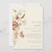 Invitation Sage Fleur Sauvage Séchée Aquarelle Mariage En (Devant)