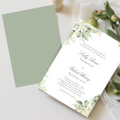 Invitation Sage Floral Élégant Écriture Mariage