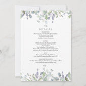 Invitation Sage Floral Lilac Verdure Tout En Un Mariage (Dos)