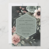 Invitation Sage Floral Moody Romance Wedding (Devant)