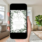 Invitation Sage Florals Bordure Nous Faisons Script Mariage P