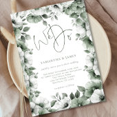 Invitation Sage Florals Bordure Nous Faisons Script Mariage P