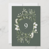Invitation Sage Garden Table Numéro Mariage Réception Signal (Devant)