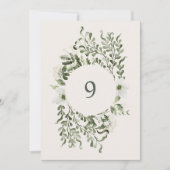 Invitation Sage Garden Table Numéro Mariage Réception Signal (Devant)