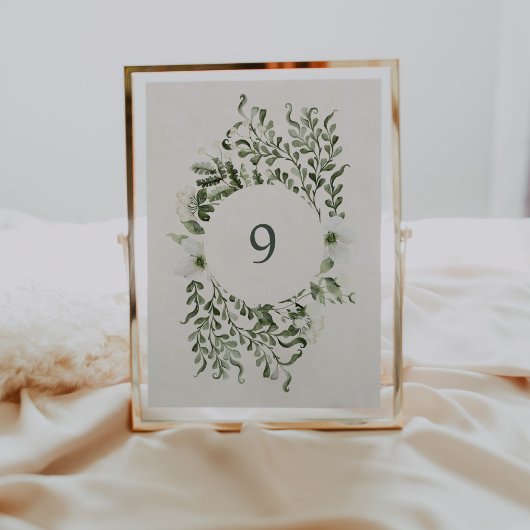 Invitation Sage Garden Table Numéro Mariage Réception Signal