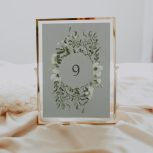 Invitation Sage Garden Table Numéro Mariage Réception Signal