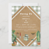 Invitation Sage Gingham Honey Do Douche (Devant)