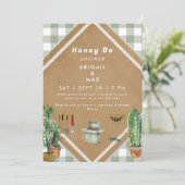 Invitation Sage Gingham Honey Do Douche (Debout devant)