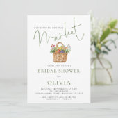 Invitation Sage Gingham She’s off the Market Bridal Shower (Debout devant)
