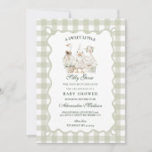 Invitation Sage Gingham Silly Goose Baby Shower (Devant)