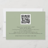 Invitation Sage Gold Agate Script Nous faisons QR Code Mariag (Dos)