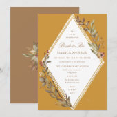 Invitation Sage Gold Diamond Automne saison Fête des mariées  (Devant / Derrière)