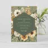 Invitation Sage Golden Autumn Wedding (Debout devant)