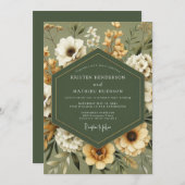 Invitation Sage Golden Autumn Wedding (Devant / Derrière)