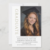 Invitation Sage Graduation Modern Photo Template Personalized (Devant)