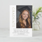 Invitation Sage Graduation Modern Photo Template Personalized (Debout devant)