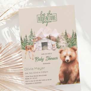 Invitation Sage Green Adventure Attend le Baby shower des mon