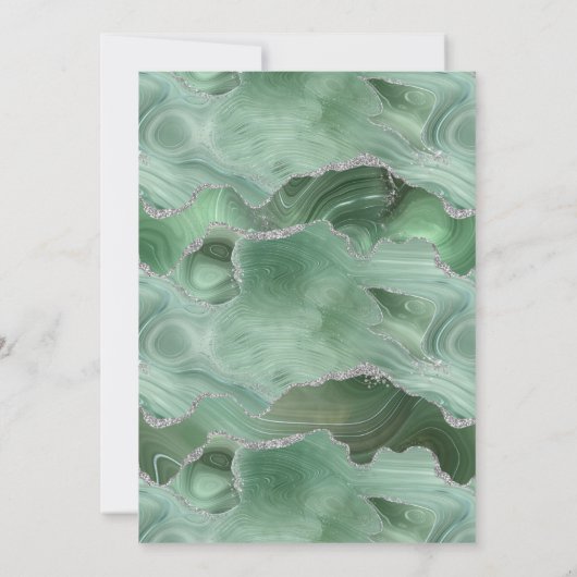 Invitation Sage Green Agate Silver Wedding (Dos)