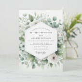 Invitation Sage Green Airy Botanical Wedding (Debout devant)