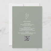 Invitation Sage Green All In One QR Code Hello Baby Shower (Dos)