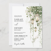 Invitation Sage Green and Blush Eucalyptus Lantern Wedding (Devant)