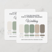 Invitation Sage Green and Neutral Wedding Color Palette Card (Devant / Derrière)
