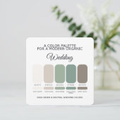 Invitation Sage Green and Neutral Wedding Color Palette Card (Debout devant)