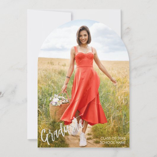 Invitation Sage Green Arch Photo Grad Party (Dos)