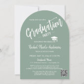 Invitation Sage Green Arch Photo Grad Party (Devant)